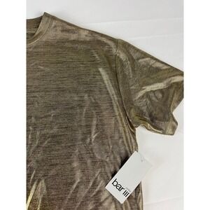 Bar III Women's Shimmer Gold T-Shirt Extra Small‎ PXS Top Metallic